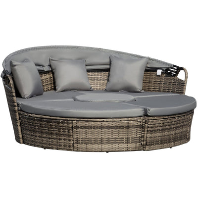 6 Seater Round Outdoor Sofa Outsunny