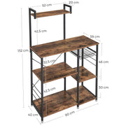 Vasagle Bakers Rack with Multiple Shelves For Kitchen or Pantry