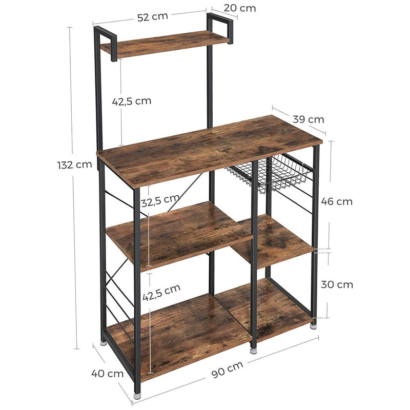 Vasagle Bakers Rack with Multiple Shelves For Kitchen or Pantry