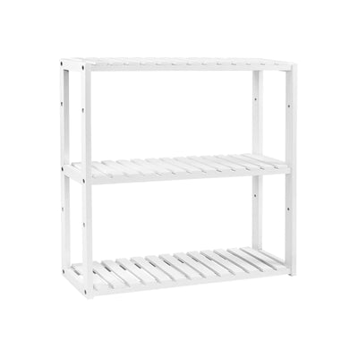 White Bamboo Shelves for Bathroom 3 Tier by Songmics Songmics
