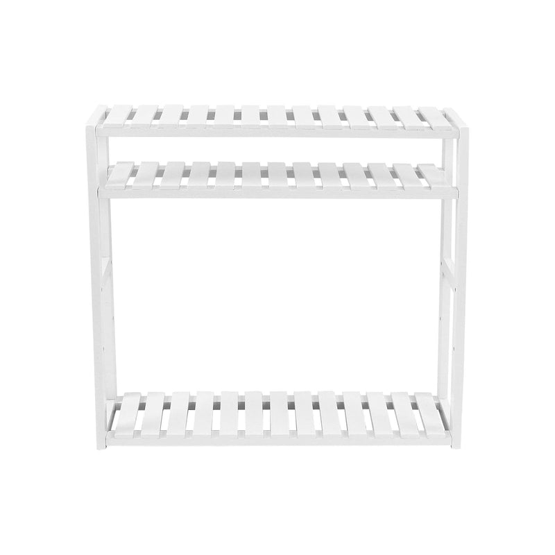 White Bamboo Shelves for Bathroom 3 Tier by Songmics