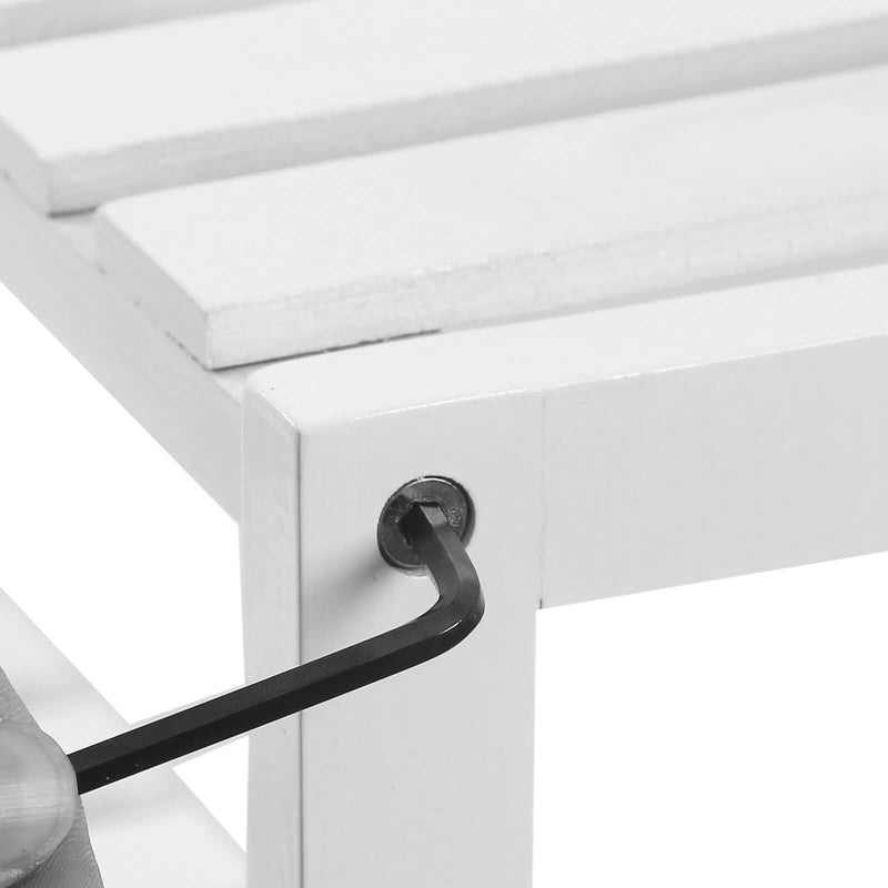 White Bamboo Shelves for Bathroom 3 Tier by Songmics