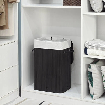 Bamboo Laundry Sorter (Black) SONGMICS
