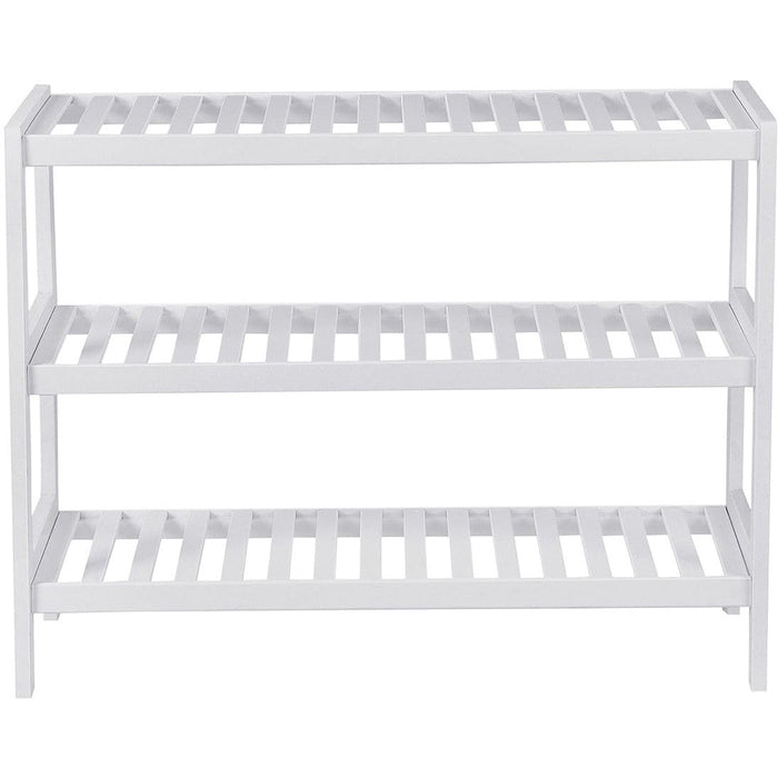 3 Tier White Bamboo Shelf