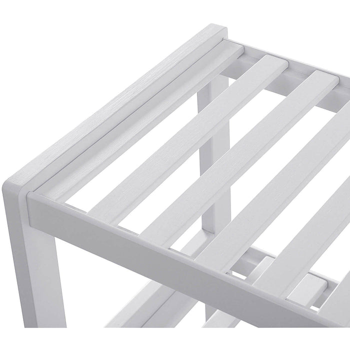 3 Tier White Bamboo Shelf