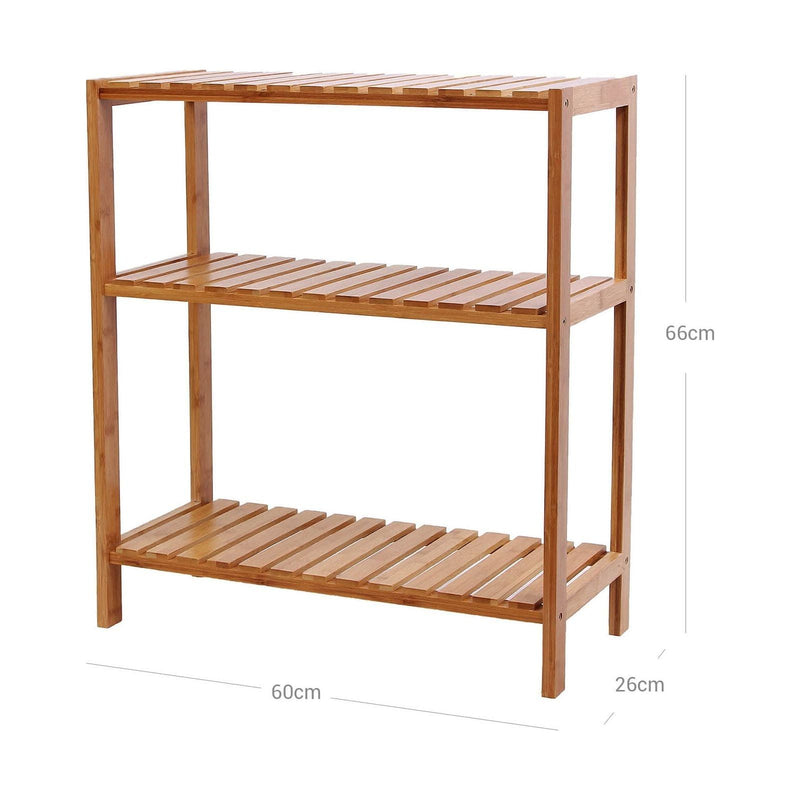 Bamboo 3 Tier Bathroom Storage Rack by Songmics