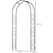 Garden Arch with Trellis for Climbing Plant Support and Tidy Walkways Matte Black Outsunny