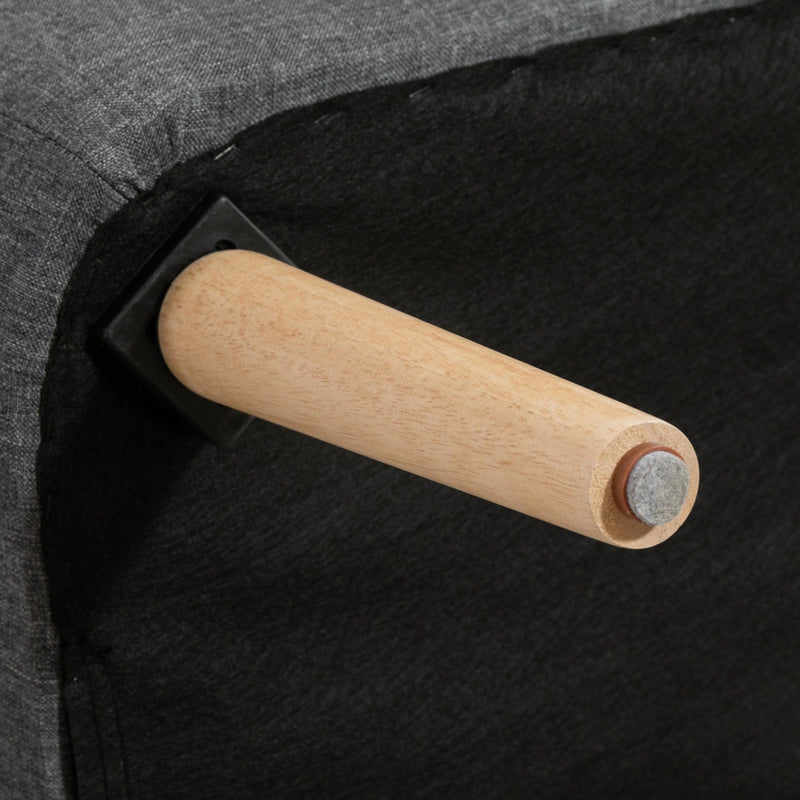 Dark Grey 2 Seater Fabric Sofa