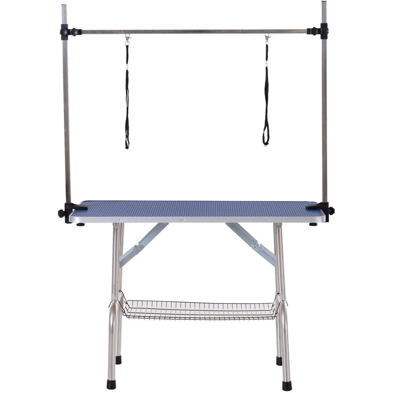 Adjustable Dog Grooming Table with Safety Slings, 107cm