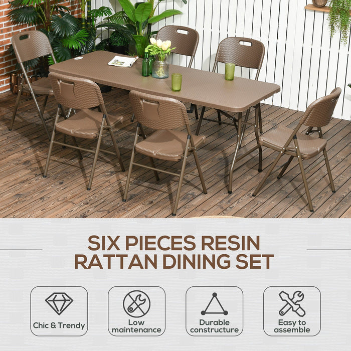 6 Seater Folding Dining Table and Chairs