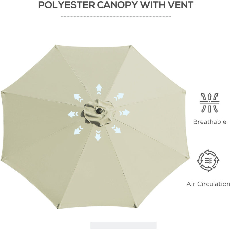 3m Garden Parasol - Beige Outsunny