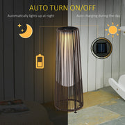 PE Rattan Solar Lanterns, Woven Wicker, Auto On/Off Outsunny