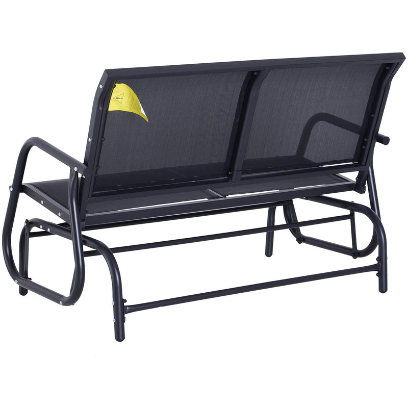 2-Person Garden Glider Bench, Steel Frame