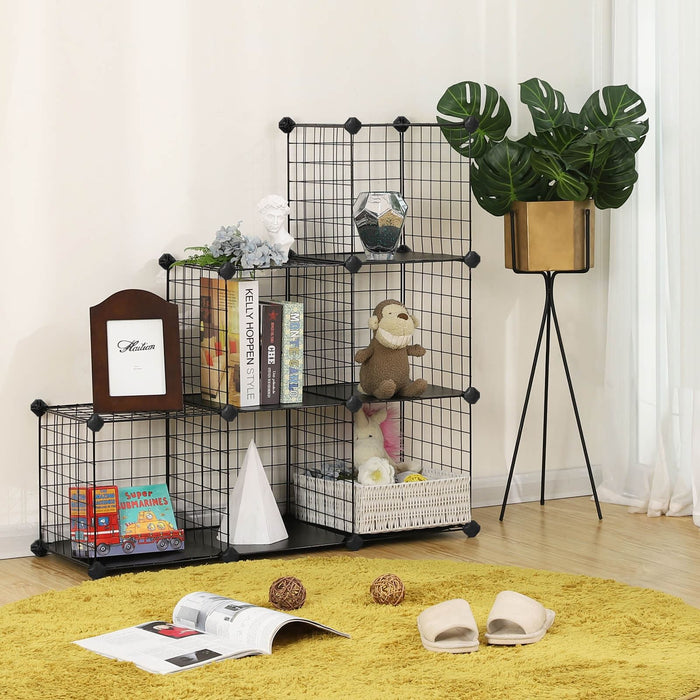 Black Wire Mesh Cube Storage Unit