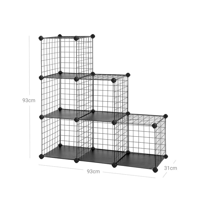 Black Wire Mesh Cube Storage Unit