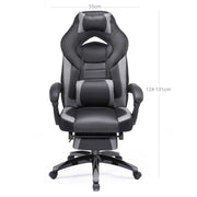 Black and Grey Songmics Gamer Chair With Wheels Adjustable Neck Pillow and Back Pillow and Arms