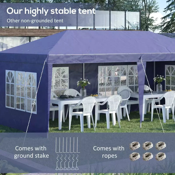 Blue Pop Up Garden Gazebo With Open Front 