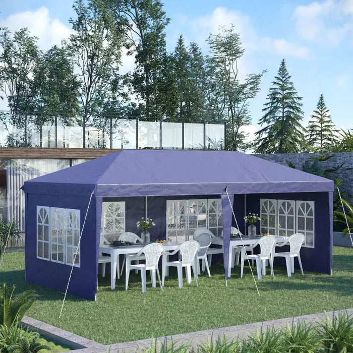 Blue Pop Up Garden Gazebo With Open Front 