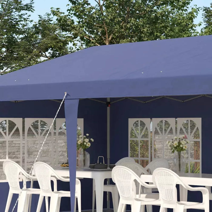 Blue Pop Up Garden Gazebo With Open Front 