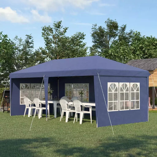 Blue Pop Up Garden Gazebo With Open Front 