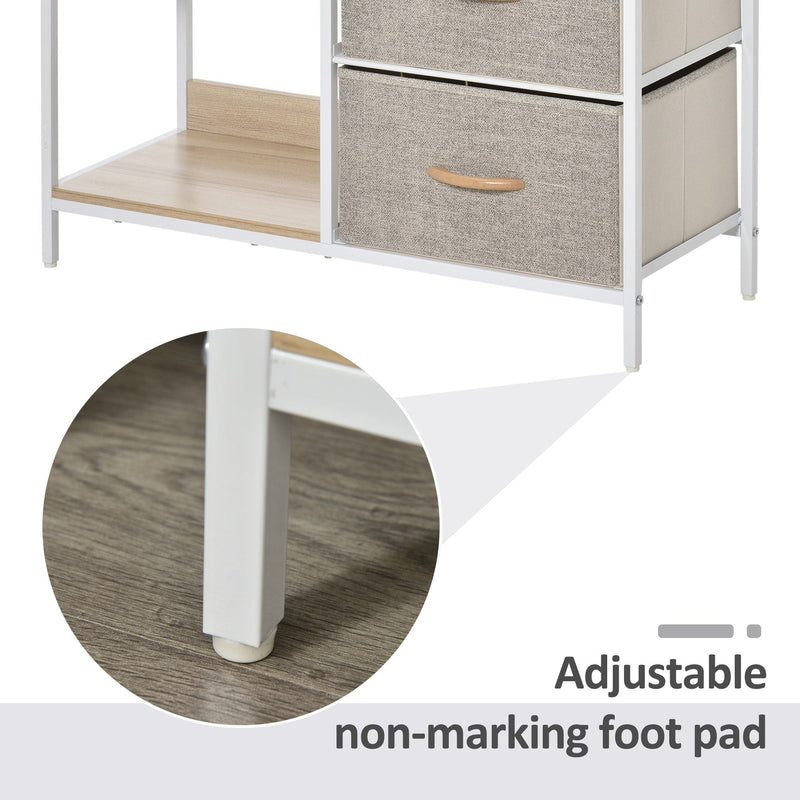 Beige 3 Drawer Dresser With 2 Shelves