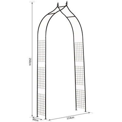 Metal Garden Pergola, Steel Frame, for Plants & Trellis Outsunny