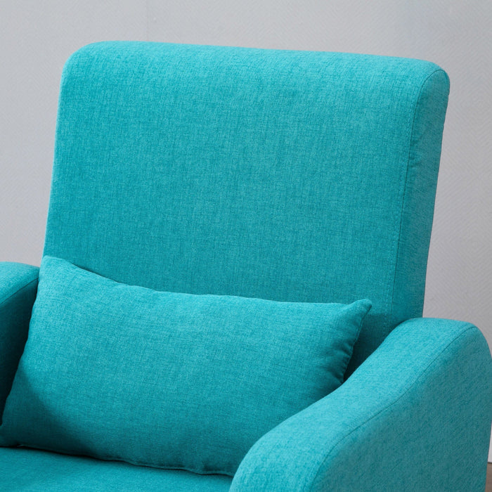 Teal Linen Club Chair