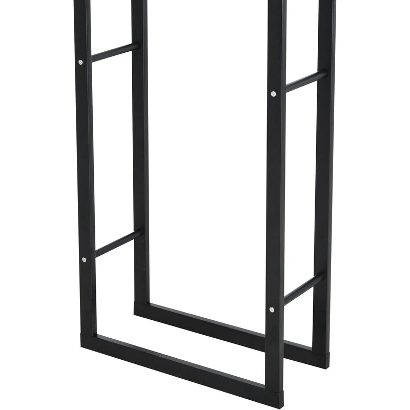 Tall Metal Firewood Log Holder, Indoor/Outdoor, Rust-Resistant