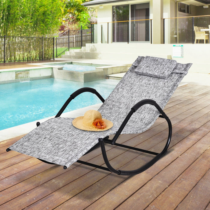 Zero Gravity Metal Sun Lounger With Pillow