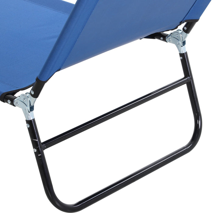 Folding Sun Lounger, 5 Point Adjustable Back