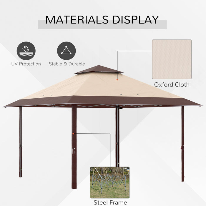 Quality 4x4m Pop up Gazebo With Steel Frame, Coffee