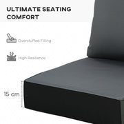 Thick Chair Cushions Outdoor - Charcoal Outsunny