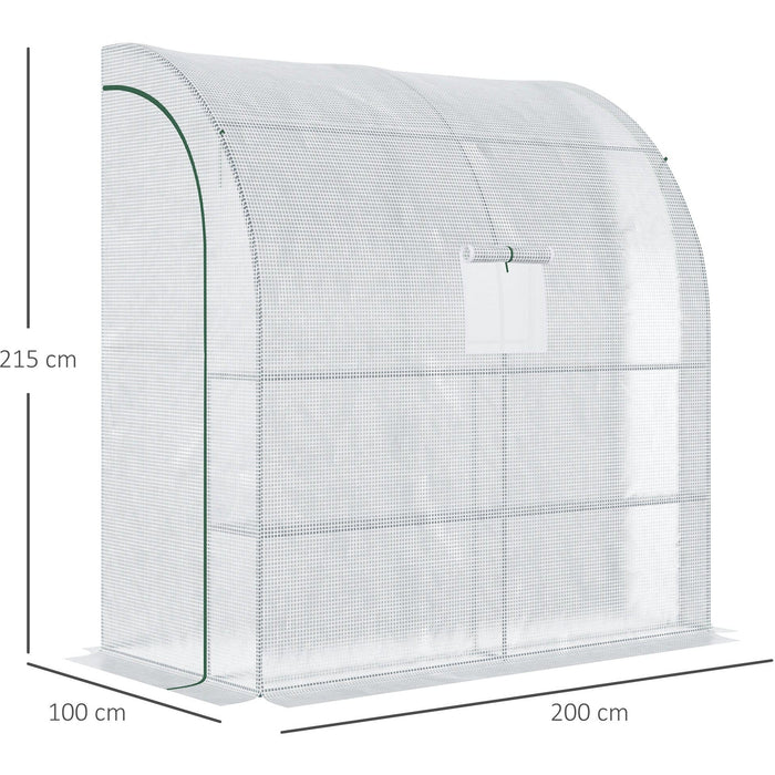 Plastic Lean To Greenhouse - 200x100x215 cm