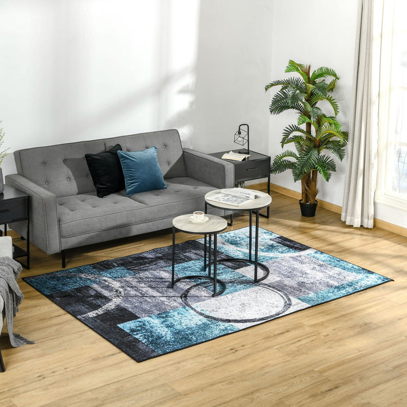 Blue Geometric Rug, Large, 160x230 cm