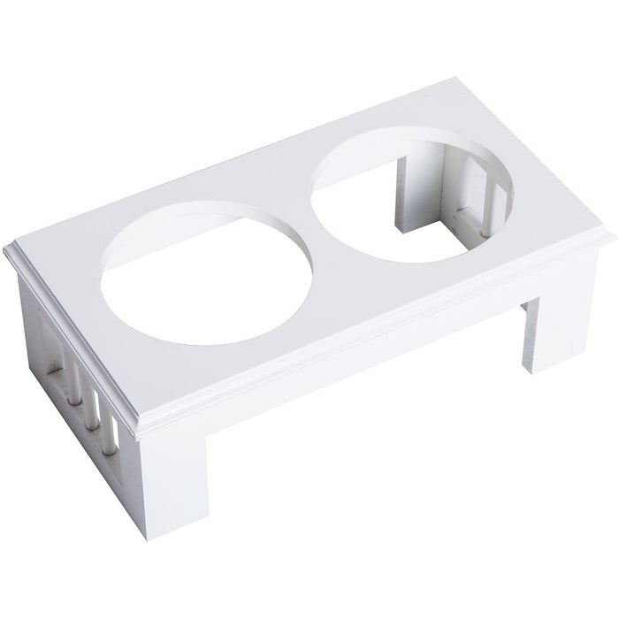 Stainless Steel Pet Feeder - White, 43.7Lx24Wx15Hcm