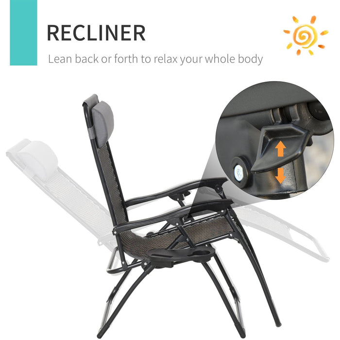 Zero Gravity Sun Chair With Cup & Phone Holder