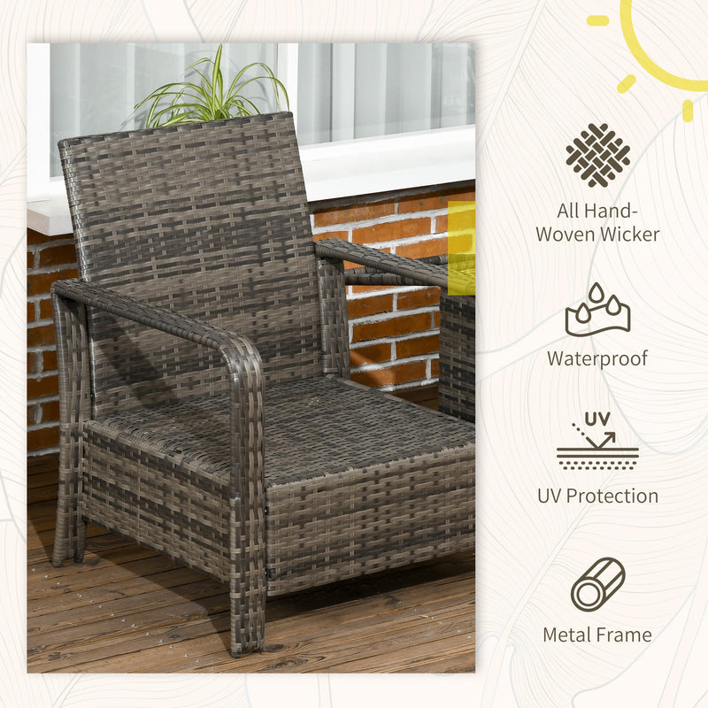3 Piece Outdoor Rattan Bistro Set