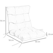 Outsunny Garden Back Chair Cushion, Comfortable Patio Seat Cushion Pad with Backrest for Outdoor & Indoor Use, Light Grey Outsunny