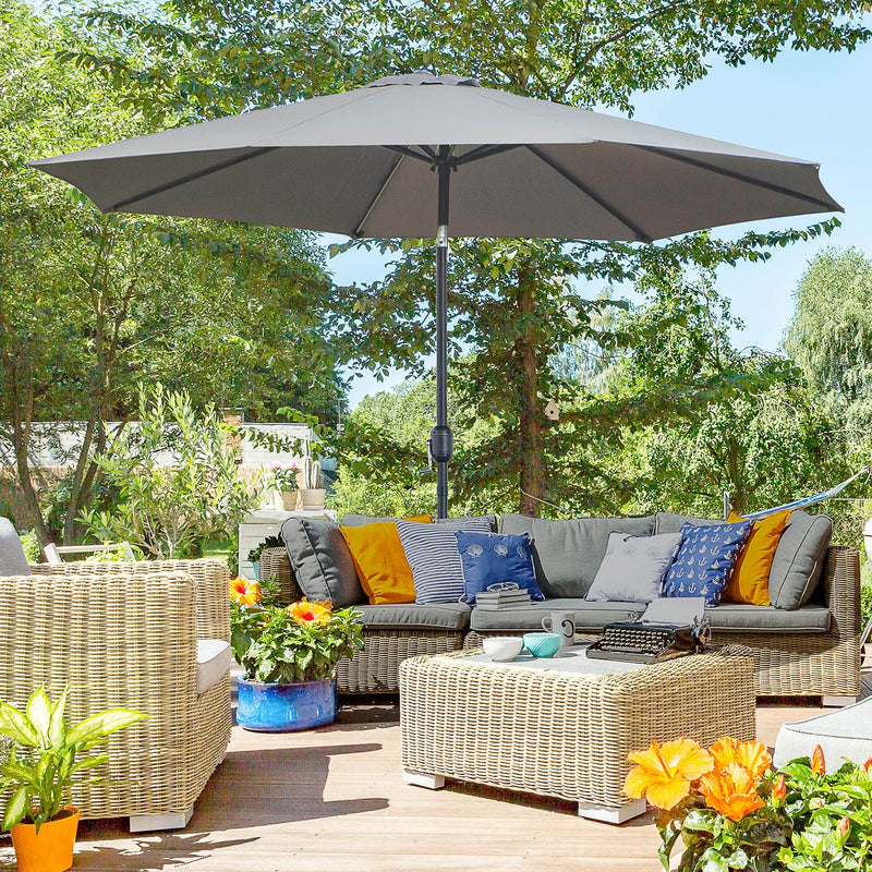 3m Tilting Garden Parasol with Crank Handle Outsunny