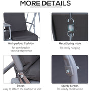 2 Seater Garden Swing Chair With Tilting Canopy & Storage Outsunny