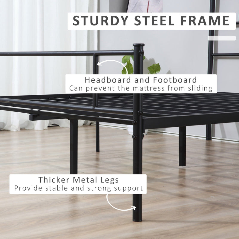 King Size Metal Bed Frame, Black