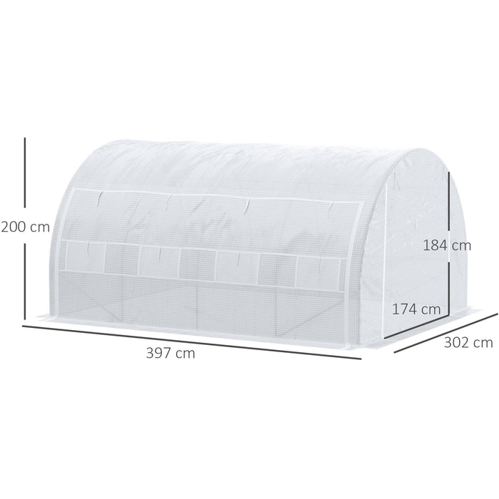 4x3m Polytunnel Greenhouse with Steel Frame