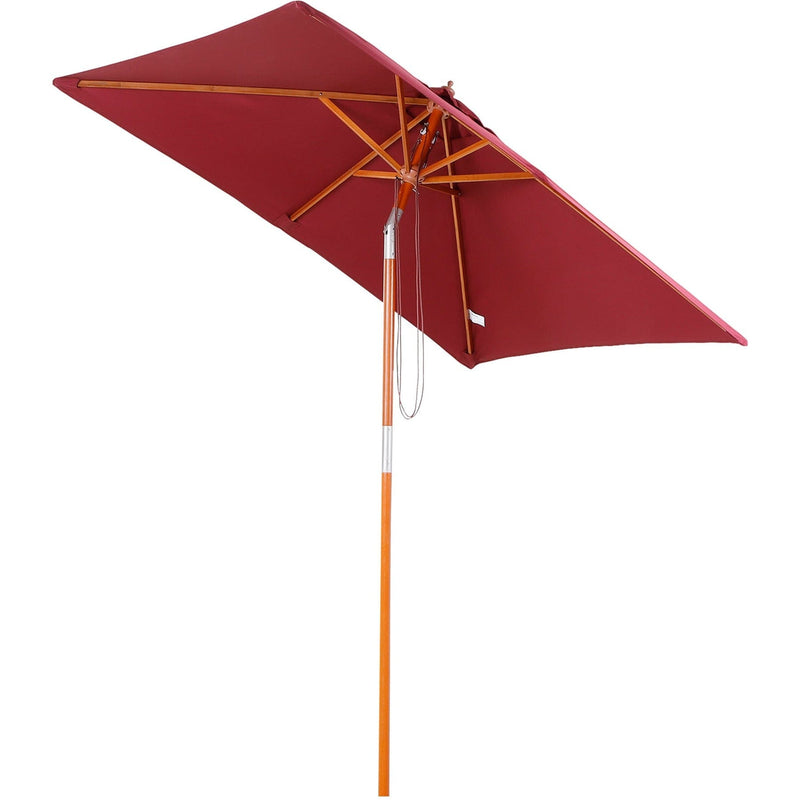 2m Outdoor Tilting Parasol Umbrella, Garden Sun Shade