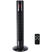 38" Tower Fan with Remote, 3 Speed, 12h Timer, Oscillation Homcom
