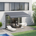 Retractable Awning, Manual,  3 x 2.5m, Grey Outsunny