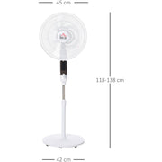 54'' Oscillating Pedestal Fan, Black/White Homcom