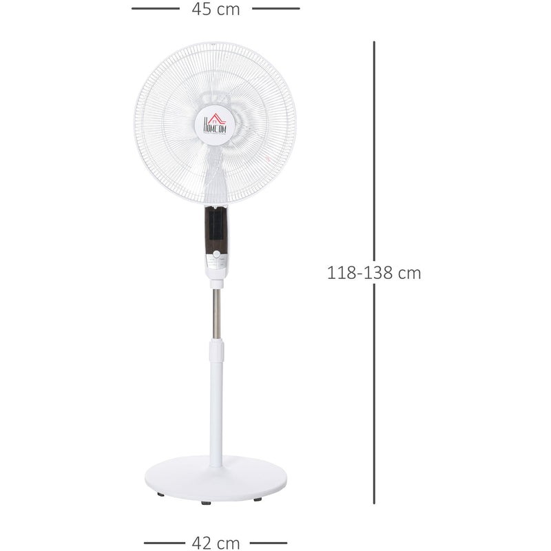 54'' Oscillating Pedestal Fan, Black/White Homcom