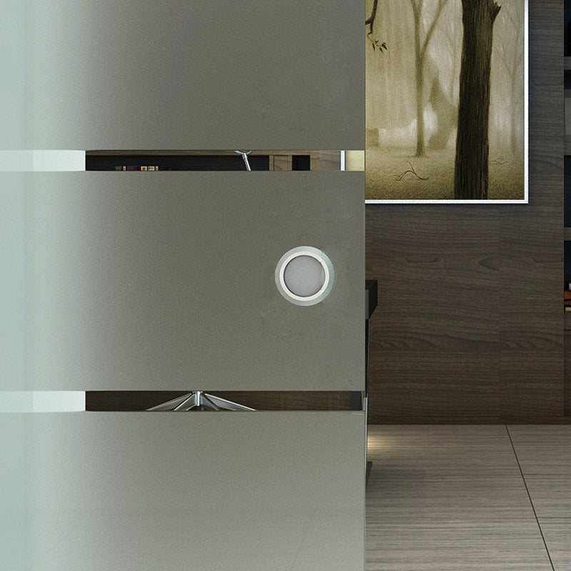 Frosted Glass Sliding Barn Door Kit w/ Stripes