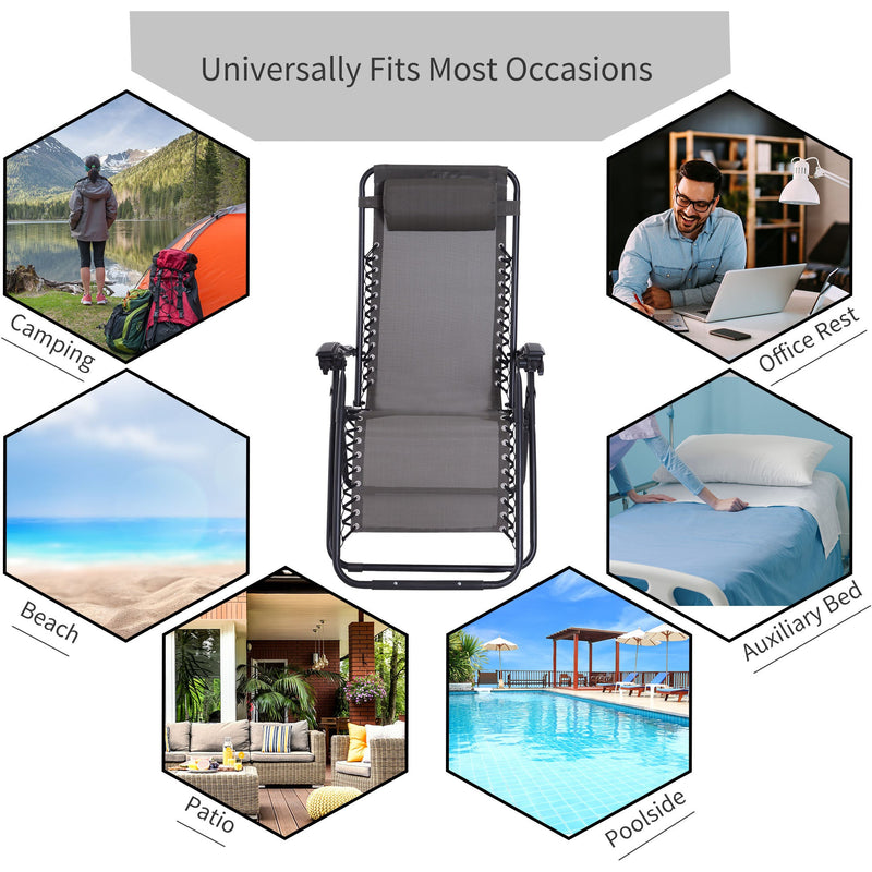 Grey Folding Zero Gravity Chair