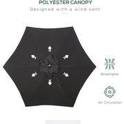 2m Patio Parasol - Outdoor Sun Shade, 6 Ribs Outsunny